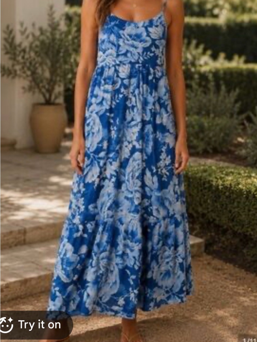 Joie Blue and White Floral Maxi Dress